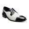 Stacy Adams "Galletti" Black Crocodile / Eel Print Leather Wingtip Shoes 24936